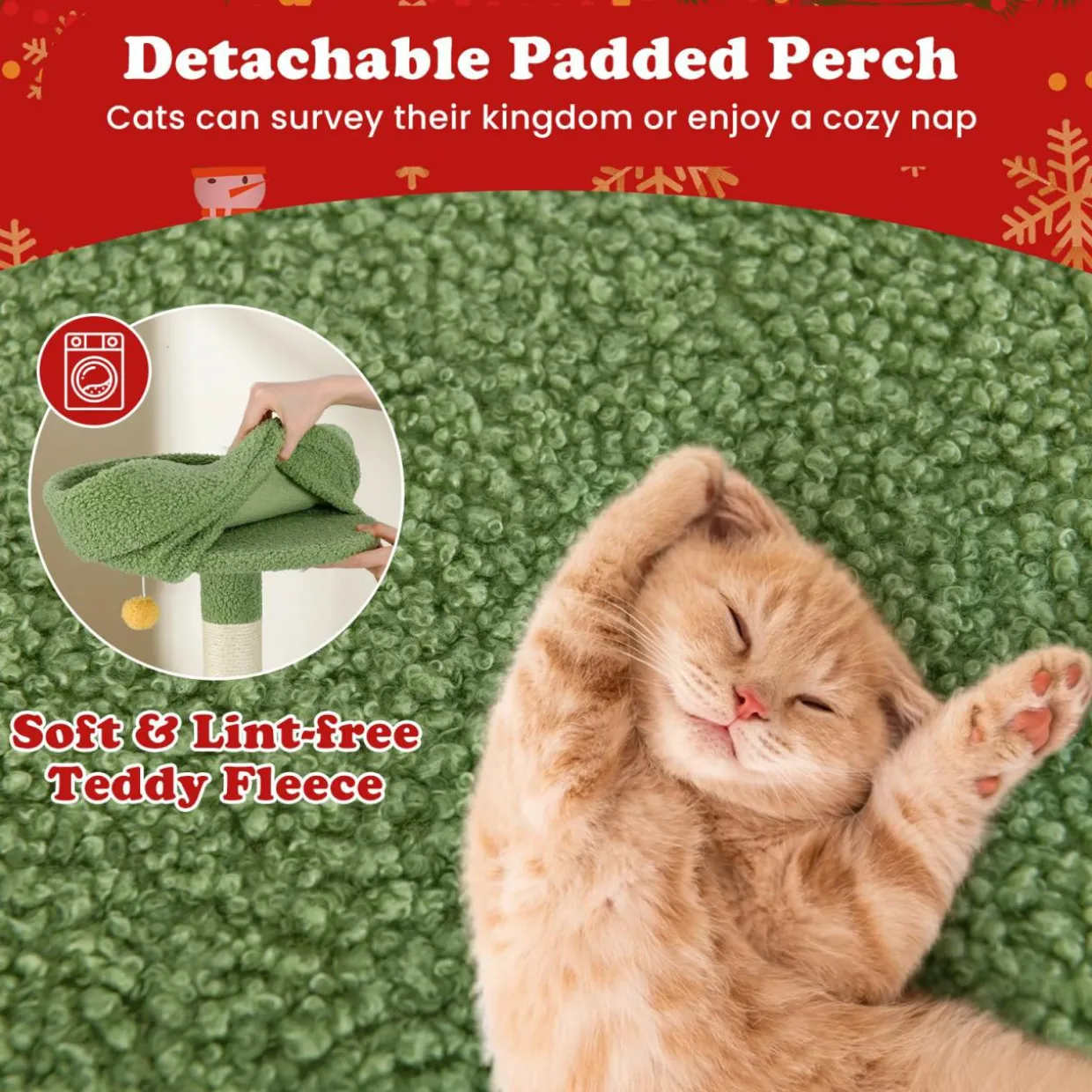 Tangkula Christmas Cat Tree, 52& Xmas Tree