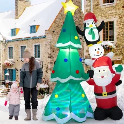 Tangkula Christmas Indoor Outdoor Inflatable Decoration for Yard Lawn