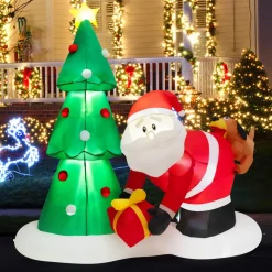Tangkula Christmas Indoor Outdoor Inflatable Decoration for Yard Lawn