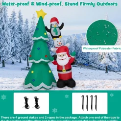 Tangkula Christmas Indoor Outdoor Inflatable Decoration for Yard Lawn