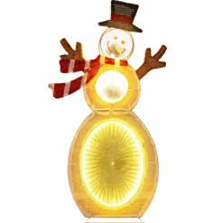 Tangkula Christmas Lighted Snowman, Indoor/Outdoor Christmas Decoration with 105 Built-in LED Lights
