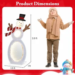 Tangkula Christmas Lighted Snowman, Indoor/Outdoor Christmas Decoration with 105 Built-in LED Lights
