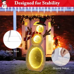 Tangkula Christmas Lighted Snowman, Indoor/Outdoor Christmas Decoration with 105 Built-in LED Lights