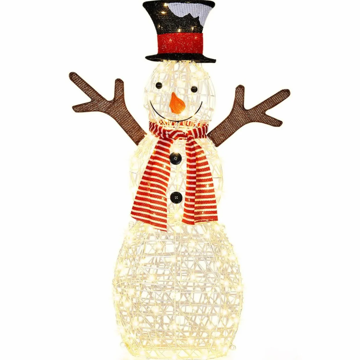 Tangkula Christmas Outdoor Lighted Snowman Yard Xmas Decorations and Zip Ties Indoor/Outdoor Holiday Decoration