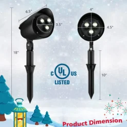 Tangkula Christmas Santa Claus on Sleigh Projector Light, Rotating LED Projection Lamp with 60-degree Adjustable Angle