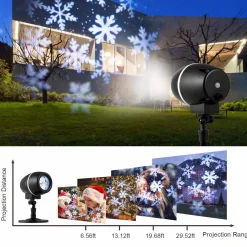 Tangkula Christmas Snowflake LED Projector Lights