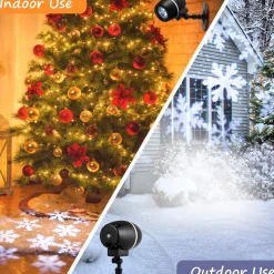 Tangkula Christmas Snowflake LED Projector Lights