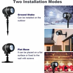 Tangkula Christmas Snowflake LED Projector Lights