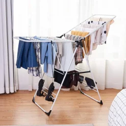 Tangkula Clothes Drying Rack, Collapsible Laundry Rack with Hanging Rods