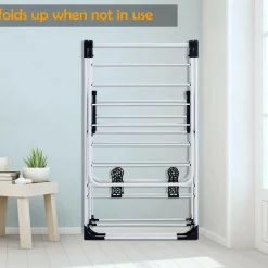 Tangkula Clothes Drying Rack, Collapsible Laundry Rack with Hanging Rods