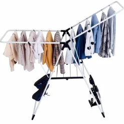 Tangkula Clothes Drying Rack, Collapsible Laundry Rack with Hanging Rods