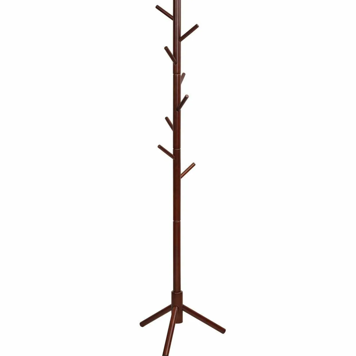 Tangkula Coat Rack Freestanding, Rubber Wood Coat Stand with 8 Hooks