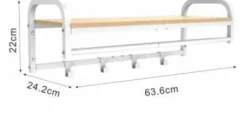 Tangkula Coat Rack Wall Mount with Shelf, Entryway Coat Hanger with 4 Hooks