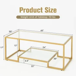 Tangkula Coffee Table Set of 2, Living Room Accent Table Set Includes Modern Deluxe Center Table & Square End Table