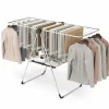 Tangkula Collapsible Clothes Drying Rack, 2-Level Folding Aluminum Drying Rack