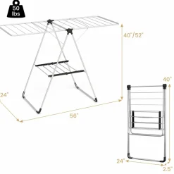 Tangkula Collapsible Clothes Drying Rack, 2-Level Folding Aluminum Drying Rack