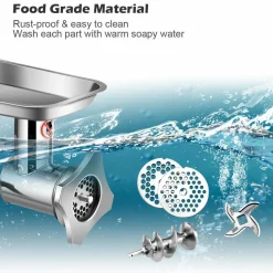 Tangkula Commercial Meat Grinder, 1.5 HP, 1100W, 550LB/h Stainless Steel Electric Sausage Stuffer