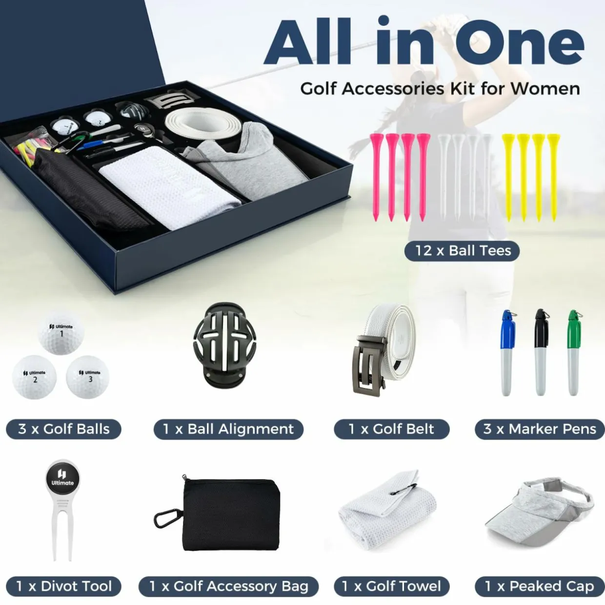 Tangkula Complete Golf Accessories Set, Golf Accessories Kit includes Golf Balls