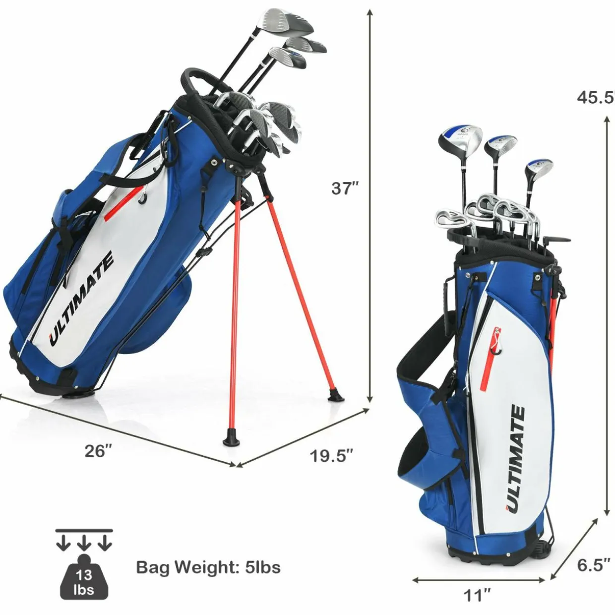 Tangkula Complete Golf Clubs Package Set 10 Pieces for Men & Women Right Hand