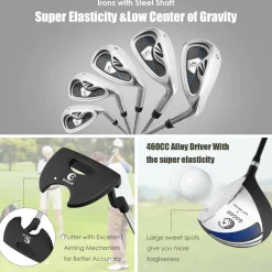 Tangkula Complete Golf Clubs Package Set 10 Pieces for Men & Women Right Hand