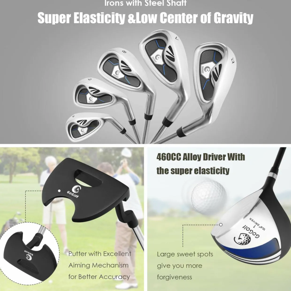 Tangkula Complete Golf Clubs Package Set 10 Pieces for Men & Women Right Hand
