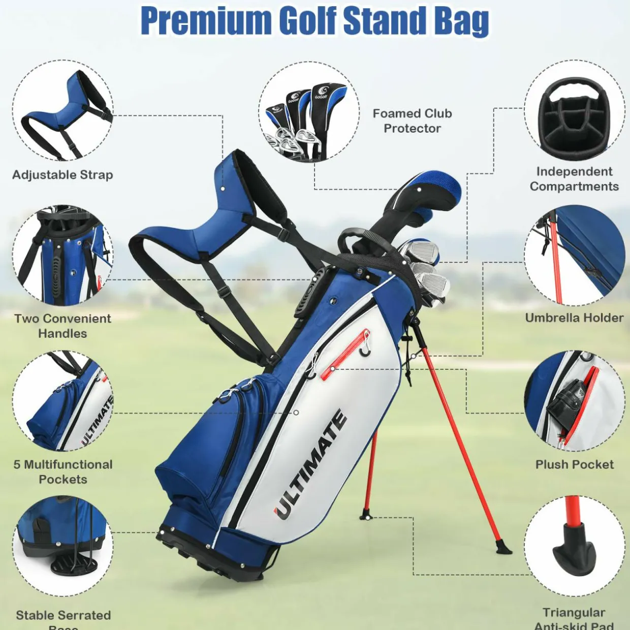 Tangkula Complete Golf Clubs Package Set 10 Pieces for Men & Women Right Hand
