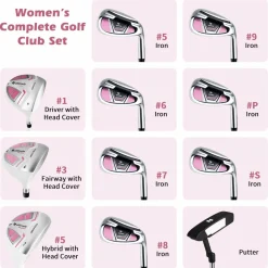 Tangkula Complete Golf Club Set for Women, Golf Club Package Set with 460CC