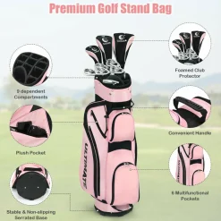 Tangkula Complete Golf Clubs Set 10 Pieces Right Hand, Free Putter, Golf Club Set