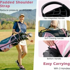 Tangkula Complete Golf Club Set for Women, Golf Club Package Set with 460CC
