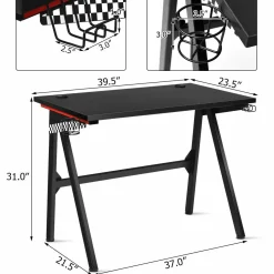 Tangkula Computer Desk Gaming Desk, E Sports Gamer Table