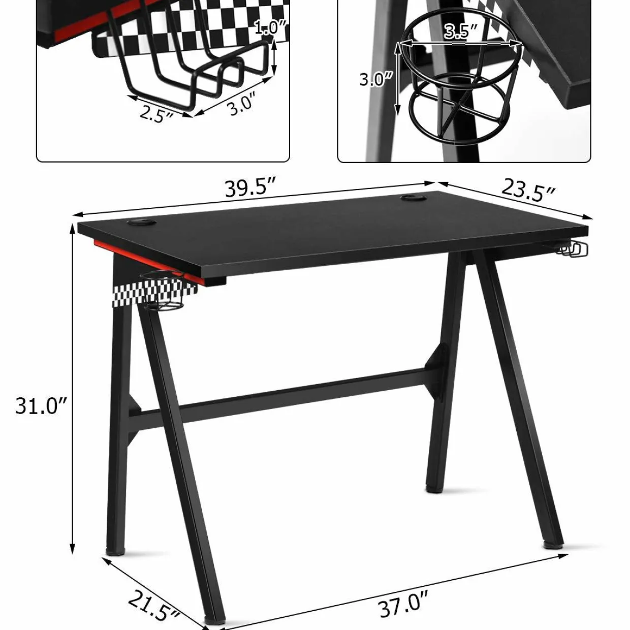 Tangkula Computer Desk Gaming Desk, E Sports Gamer Table