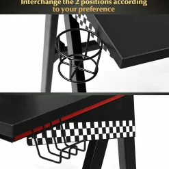 Tangkula Computer Desk Gaming Desk, E Sports Gamer Table