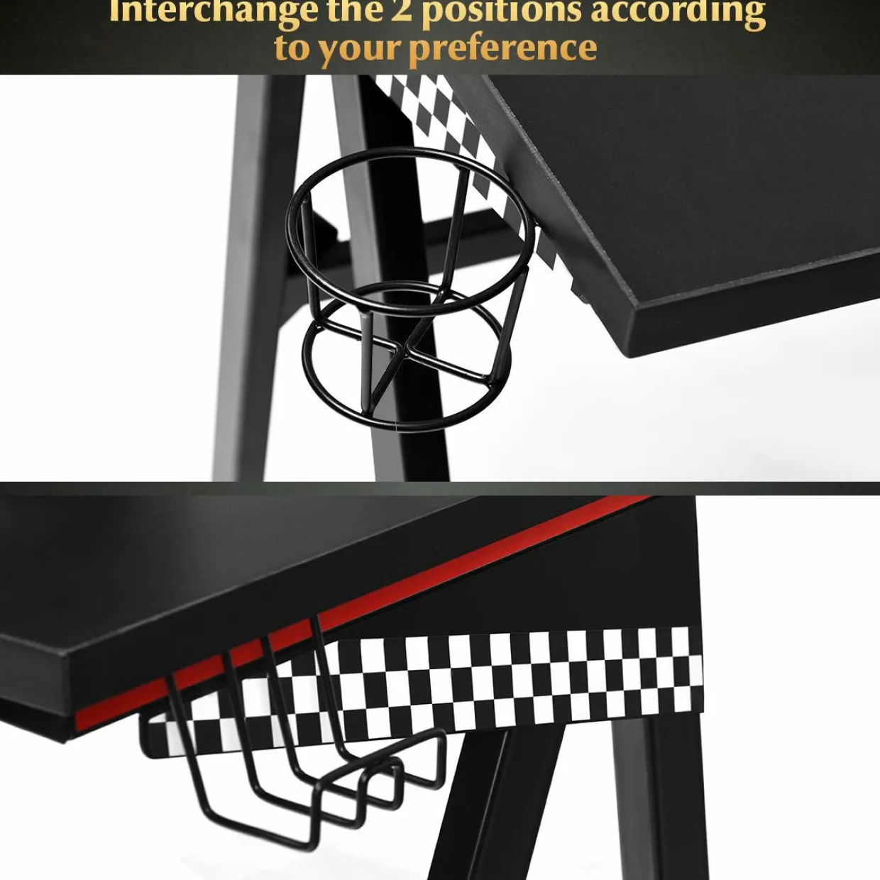 Tangkula Computer Desk Gaming Desk, E Sports Gamer Table