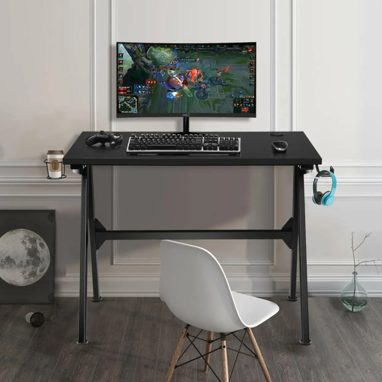 Tangkula Computer Desk Gaming Desk, E Sports Gamer Table