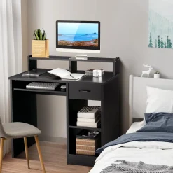 Tangkula Computer Desk, Home Office Wooden PC Laptop Desk