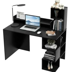 Tangkula Computer Desk with Storage Bookshelf & Hutch