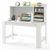 Tangkula Computer Desk with Hutch & Charging Station