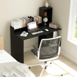 Tangkula Computer Desk with Storage Bookshelf & Hutch