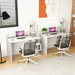Tangkula Computer Desk with Storage Bookshelf & Hutch
