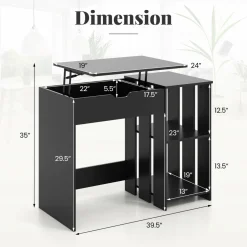 Tangkula Computer Desk with Lift Top