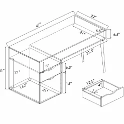Tangkula Computer Desk with Drawers, Multipurpose Home Office Desk Writing Desk