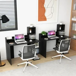 Tangkula Computer Desk with Storage Bookshelf & Hutch