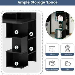 Tangkula Computer Desk with Storage Bookshelf & Hutch