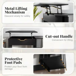 Tangkula Computer Desk with Lift Top