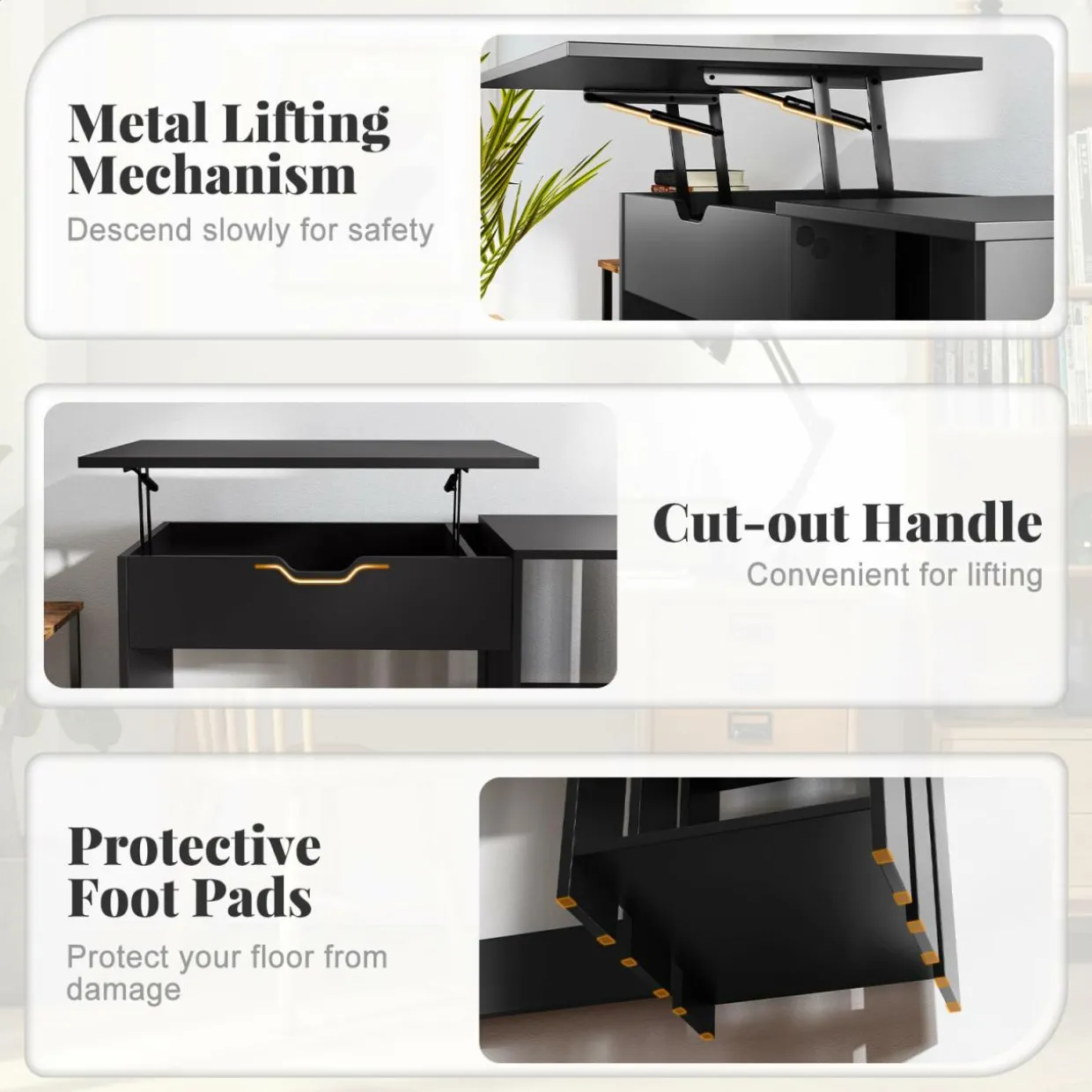 Tangkula Computer Desk with Lift Top