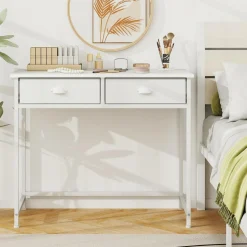 Tangkula Computer Desk with 2 Storage Drawers & 4 Hooks