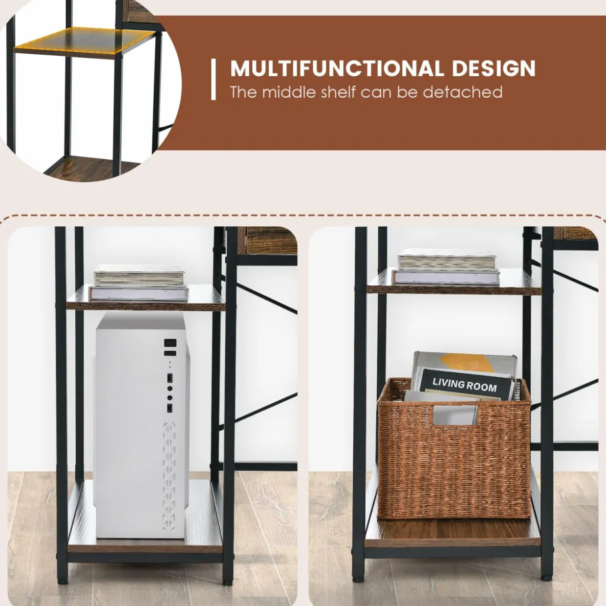 Tangkula Computer Desk with Storage Drawer & Monitor Stand