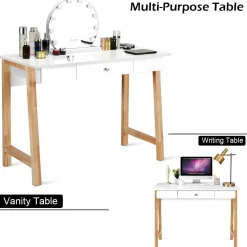 Tangkula Computer Desk with Storage Drawers