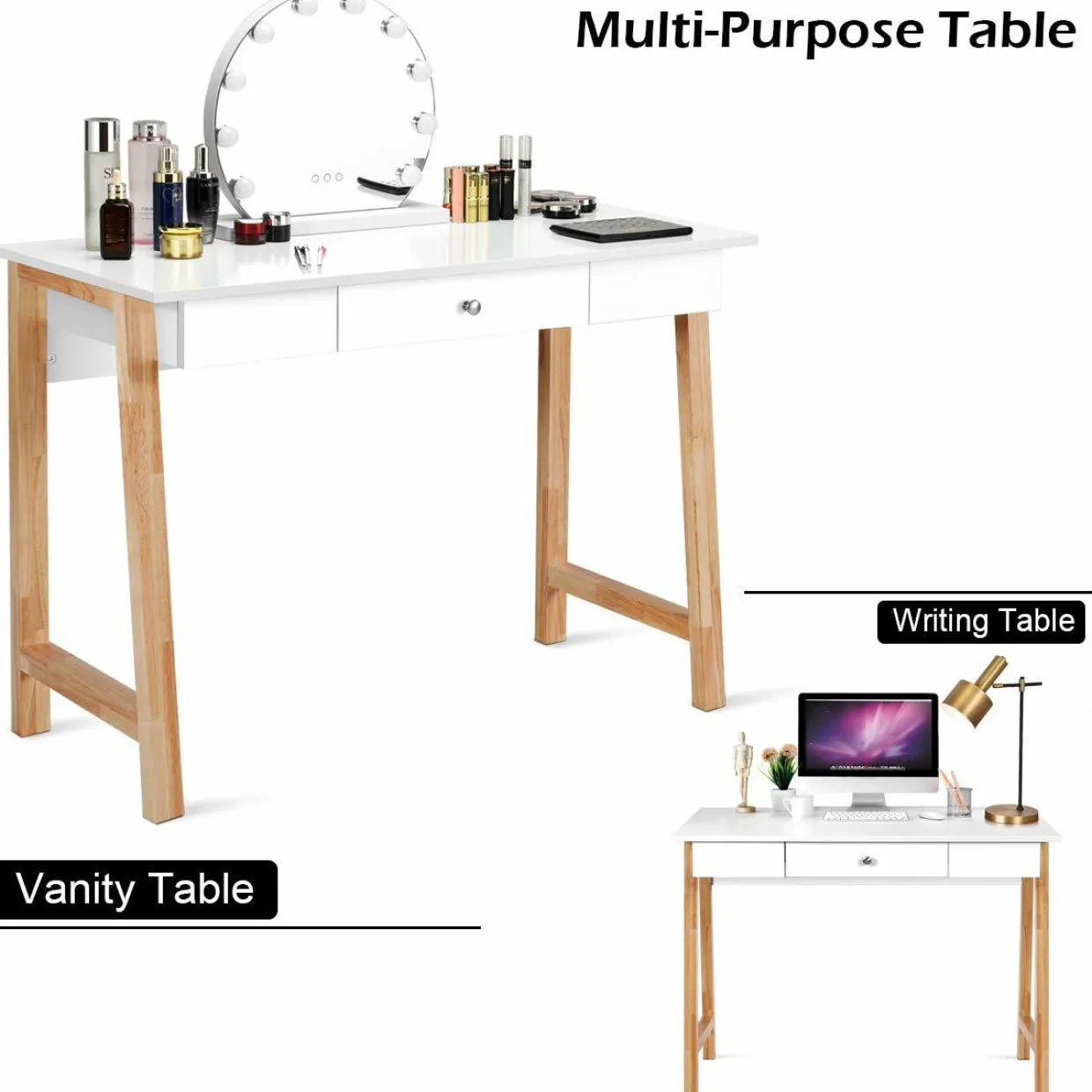 Tangkula Computer Desk with Storage Drawers