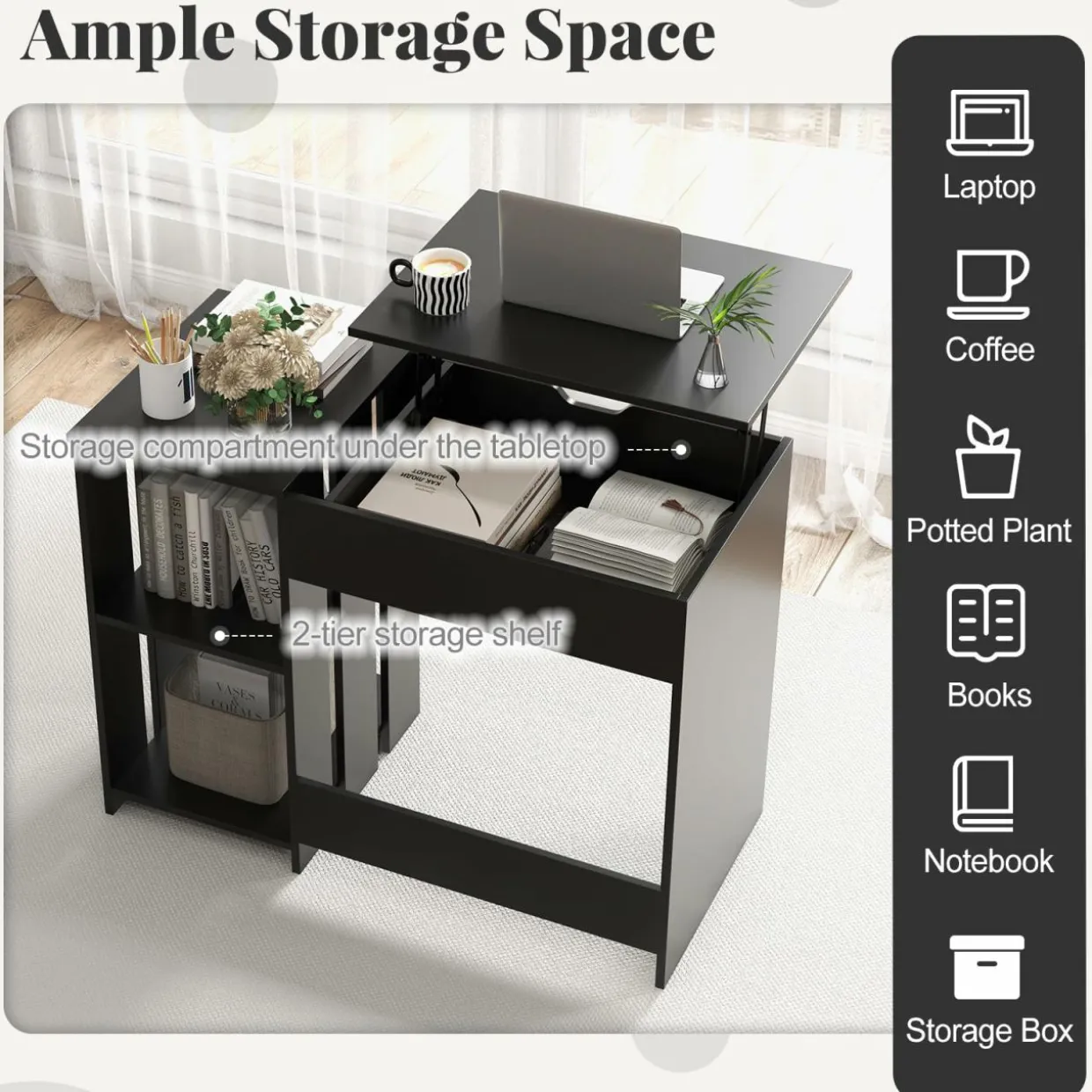 Tangkula Computer Desk with Lift Top